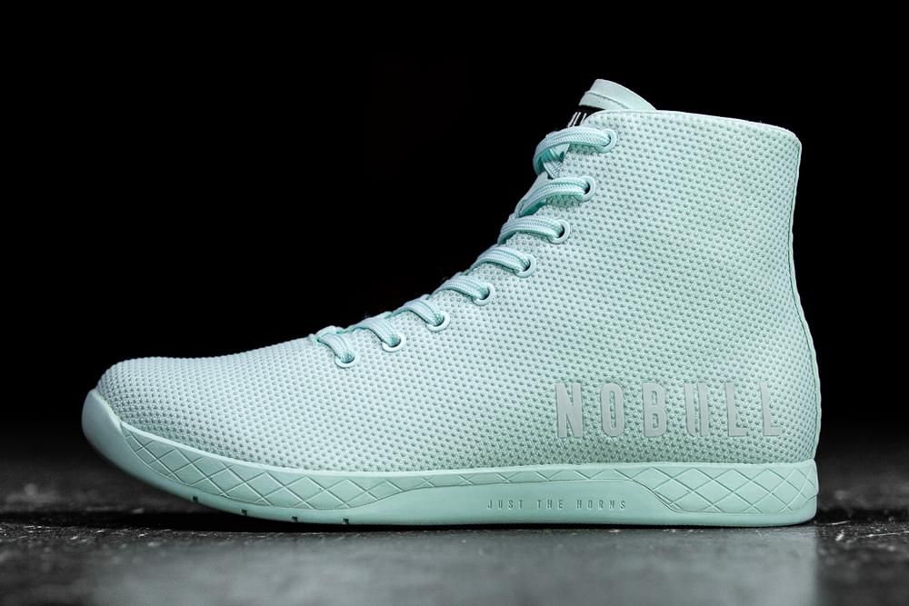 NOBULL High-Top Glass Superfabric Uzun Spor Ayakkabı Bayan - Mavi - Turkiye (RKF-973208)